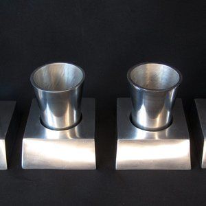 Vintage Michael Aram 8 piece pewter vodka shot glass set. Rare!